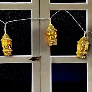 Gold Star & Crescent Fanous Lantern String Lights, 65in